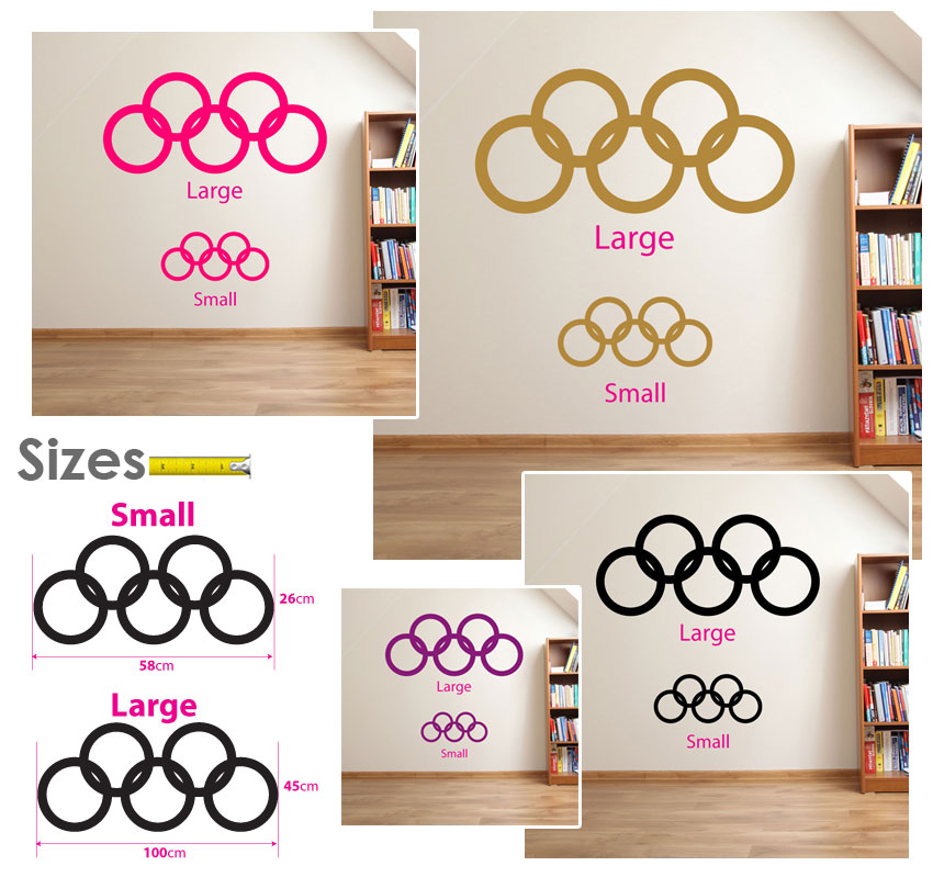 Olympic Rings Wall Decorations Window Stickers Decor Art Decals Mural
