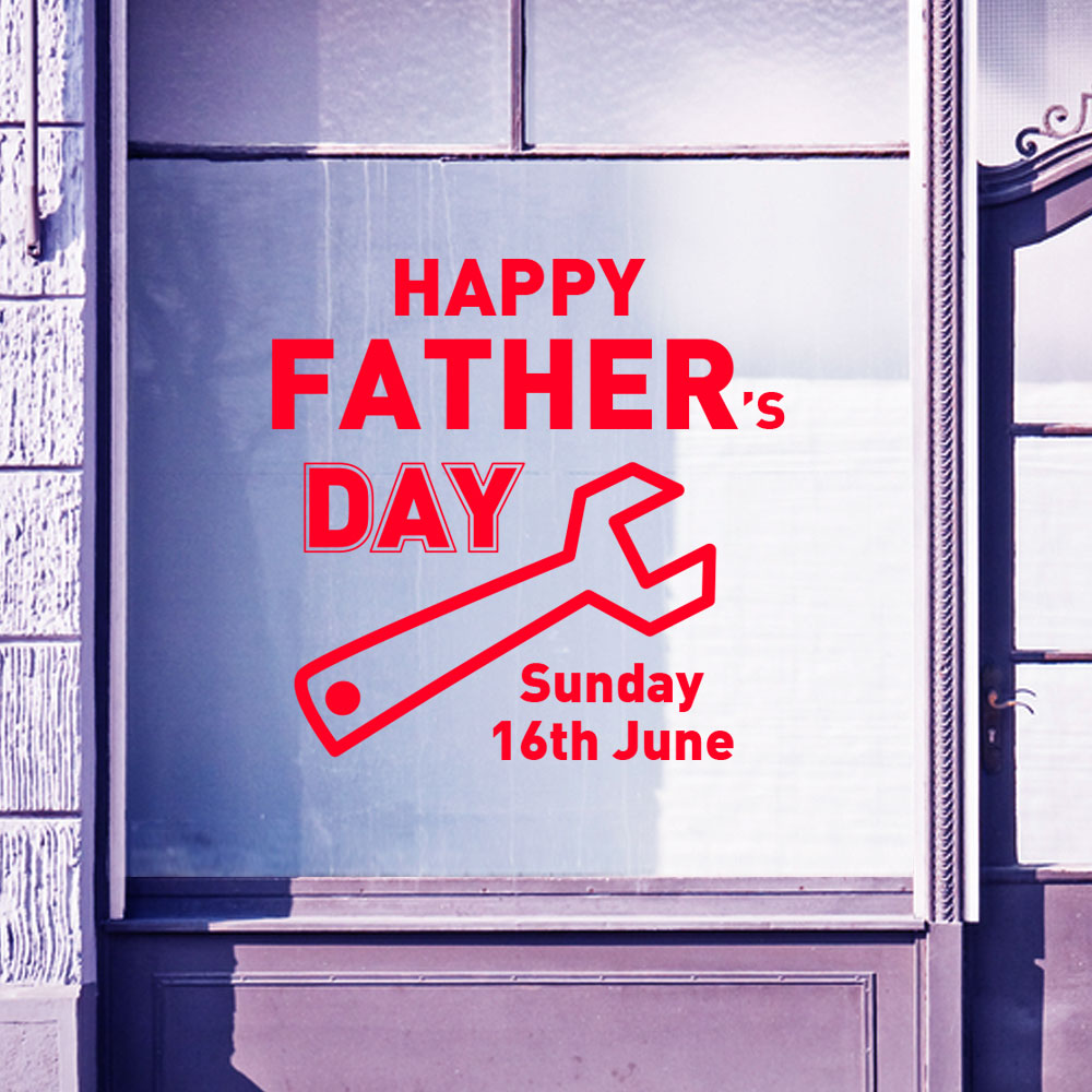 Happy Father's Day Sign Retail Shop Window Display Vinyl Wall Sticker ...
