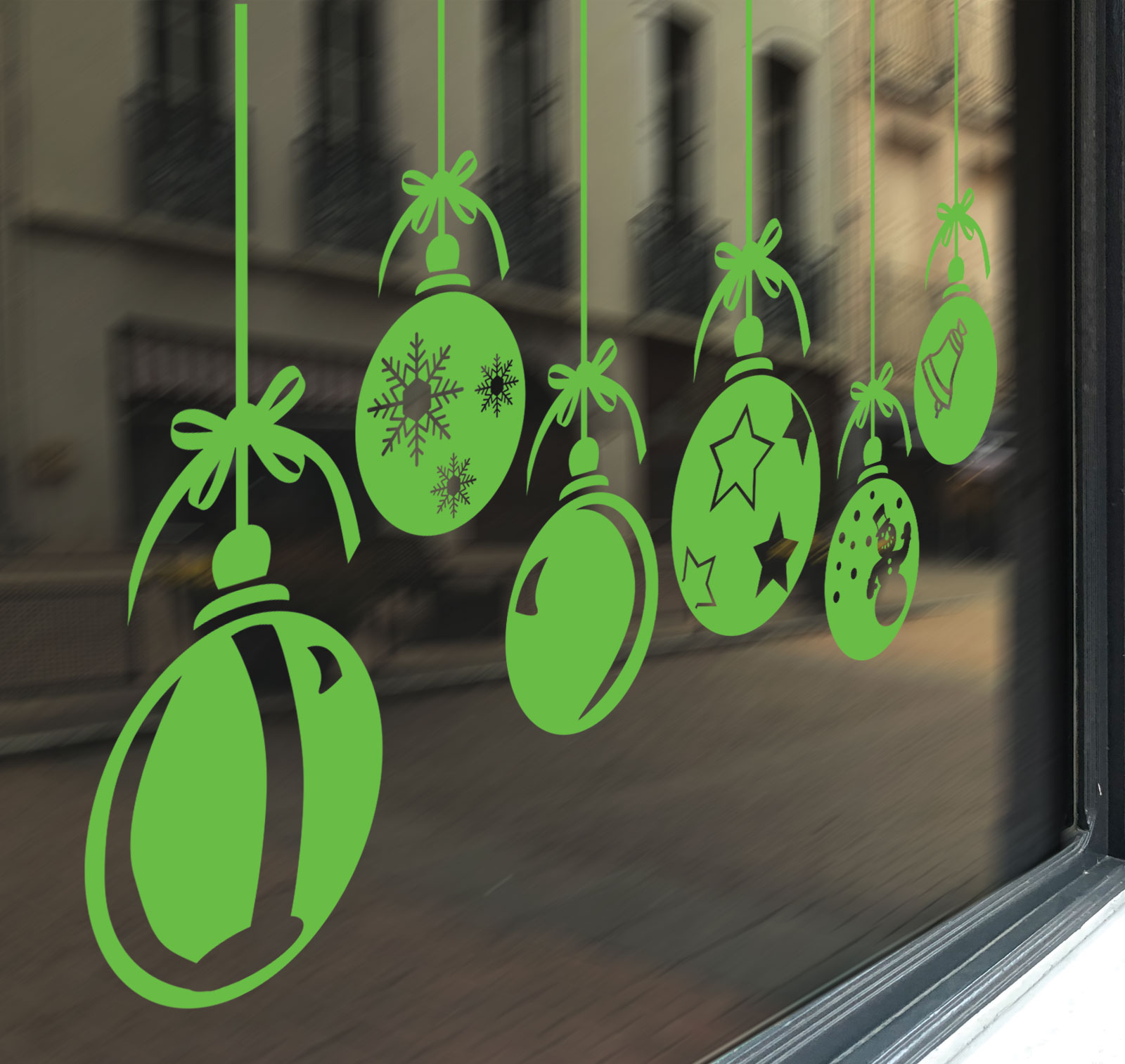 Christmas Xmas Baubles Shop Window Wall Decorations Vinyl Stickers