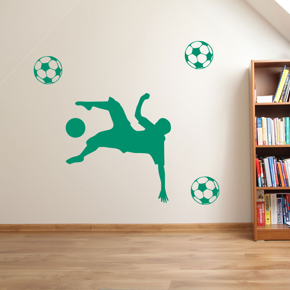 Football Figures Players Footballer Goal Wall Stickers Decals Vinyl